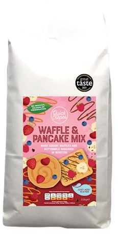 Award-Winning Luxury Waffle & Pancake Mix - bulk 3.5kg bag. Just add Water to Make Malty Belgian Style Waffles or Fluffy American Buttermilk Pancakes