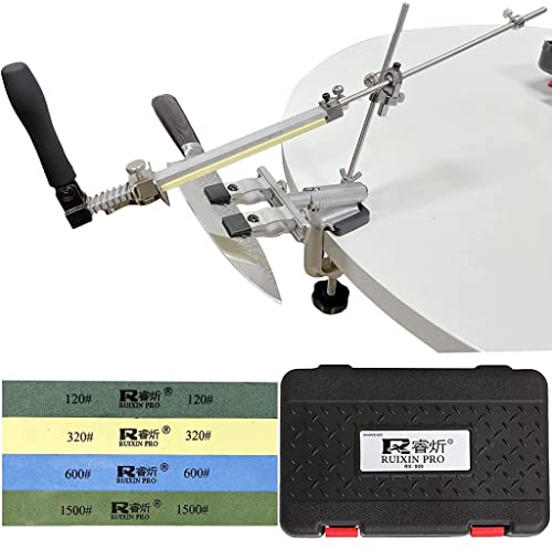 Ultimo 2023 Aggiornato RUIXIN PRO RX-009 Affilacoltelli Set da Cucina Professionale in Acciaio Inossidabile Angolo di Rotazione a 360 Gradi Con 4 Pietre Per Affilare