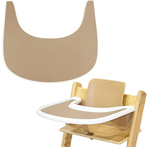Mantel individual para silla alta, mantel individual duradero de silicona, limpio e higiénico, accesorios de trona para Tripp Trapp, adecuado bandeja de silla alta para Tripp Trapp (caqui)