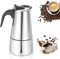 Nizirioo Espressokocher Für 6 Tassen, Edelstahl Espressokanne Mokkakanne Camping Kaffeekocher Mokkakanne Espresso Maker Kaffeekocher Mokkakocher Für Alle Herdarten Geeignet (300ml)