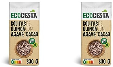 Ecocesta - Bolitas Ecológicas de Quinoa con Agave y Cacao - 300 g - Aptas para Consumo Vegano - Ayuda a Controlar tu Peso - Ideal como Desayuno o Tentempié (Paquete de 2)