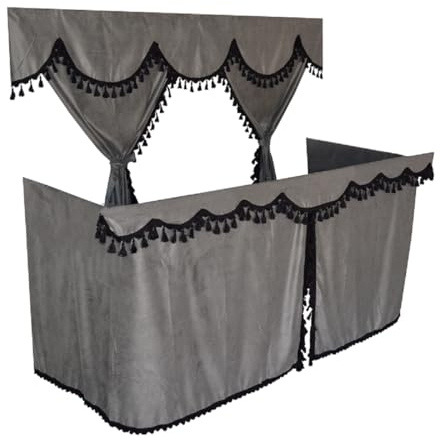 Set completo di tende per camion, colore grigio con nappe nere, adatte solo per DAF Super Space, cabina superiore e Scania [cabine alte]