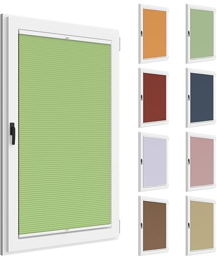 NIBLO Wabenplissee zum Bohren Faltrollo für Fenster nach Maß Doppel Jalousie in der Glasleiste Thermo Blickdicht Rollo Farben (mit Schrauben, Breite 22-120cm, Höhe 131-230 cm)