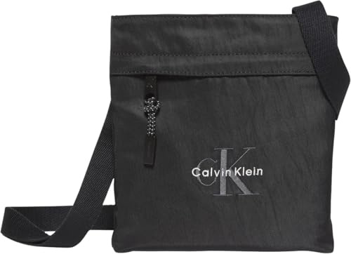 Calvin Klein Bolso bandolera Hombre Bold Flatpack con logotipo, Negro (Black), Talla Única