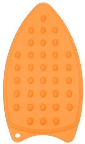 PATIKIL Tappetino in silicone per ferro da stiro, multiuso, resistente al calore, piastra protettiva per asse da stiro, resistente al calore, tappetino compatto per vapore, arancione