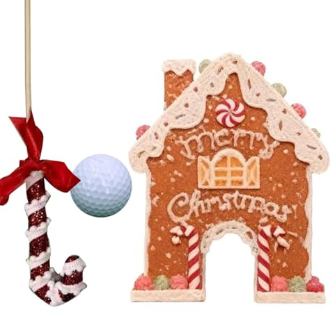 Gioco di golf - Porta della casa di pan di 40x30x2 cm, minigolf natalizio per interni, gioco per feste | Attività divertente per la riunione della stanza di casa, la famiglia, i bambini, gli a