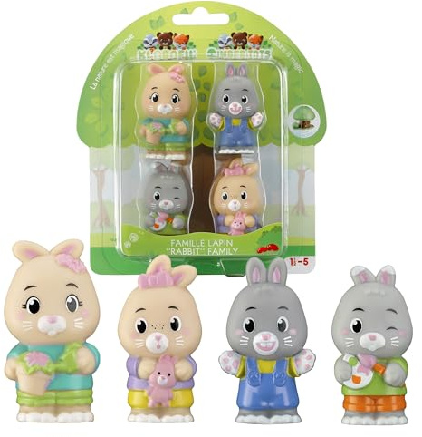 Klorofil – Lot de 4 Figurines Famille Lapin – Personnages Jouets pour Compléter l’Univers – Dès 3 Ans