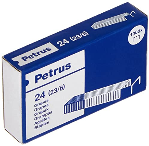 Petrus agrafes, Pour agrafer jusqu'à 30 feuilles, long de 6 mm, 1000 agrafes, Modèle 24 (23/6), 55718