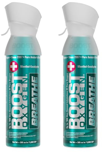 Boost Oxygen Mediana Aroma Mentol-Eukalyptus 5 L båt, andningsstöd för aerob återhämtning, höjd, prestanda och hälsa (2-pack)