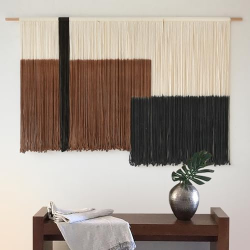 Flber Makramé vägg hängande stor dipp färg gobeläng fiber väggkonst boho sovrum inredning 145 cm B x 80 cm L