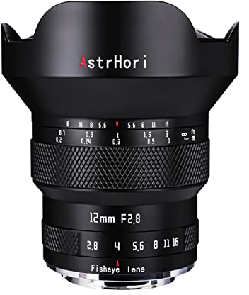 AstrHori 12mm F2.8 Vollformat Manuelles Fischaugenobjektiv 185 ° Ultraweitwinkelobjektiv für spiegellose Sony E-Mount-Kamera A5000,A6000,A6500,A6600,NEX-3,NEX-5,NEX-7,A7,A9,NEX-6 usw.