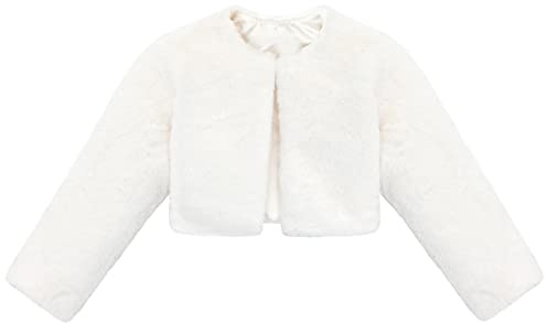 Lilax Girls Cozy Faux Fur Long Sleeve Crew Neck Dress Coat