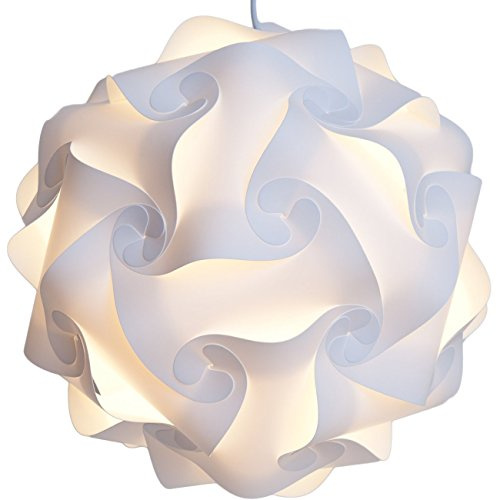 Lightingsky 20 IQ Lamp Shade Toy Self DIY Assembled Puzzle Lights for Room Decoration (White, XXL-20 inch)