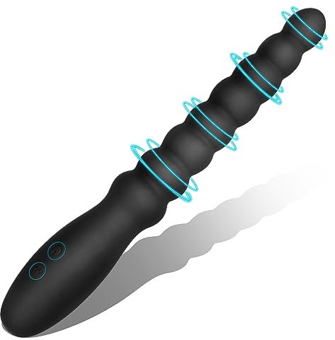 Vibrierendes Analperlen-Spielzeug für Männer und Frauen, Paare, wiederaufladbarer Vibrator,wasserdichter G-Punkt-Stimulator, männliches Prostata-Massagegerät,Farbverlauf-Silikon-Analdildo für Anfänger