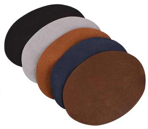 Pwshymi 10pcs Elbow Patches, Sew-On Fabric Oval Elbow Knee Patches Leather Repair Decorative Patch for DIY Jeans Clothing Jackets