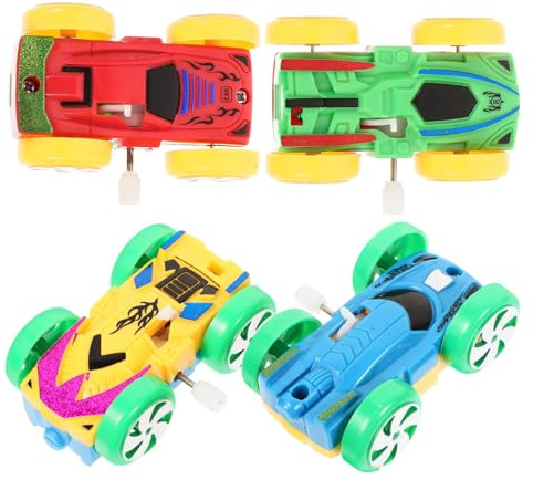 VICASKY 4 Piezas De Cuerda De Coche Juguete De Cuerda Juguete De Cuerda Juguetes para Niños Juguete De Cuerda De Coche Novedad Mecanismo De Reloj Juguetes De Coche De Doble Cara Juguetes