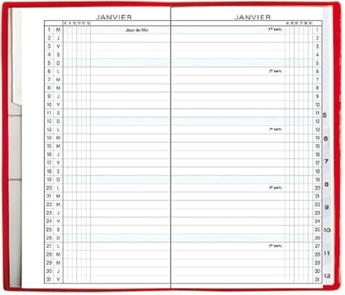 Exacompta - 162922E - Ricarica Agenda calendario mensile tascabile Exaplan 16-9 x 16 cm - da gennaio a dicembre 2025