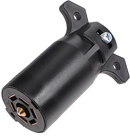 Anneome Adaptador Enchufe Remolque Pines Redondo con Cableado Resistente para Conexión Luz Frenos y Señales Vehículos Comerciales y Semirremolques
