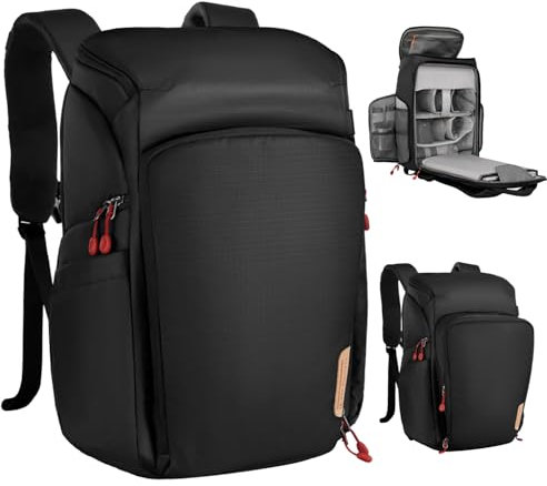 K&F CONCEPT Kamerarucksack, Fotorucksack für Fotografen, Kamerarucksack mit 15.6 Zoll-Laptopfach, kompatibel für Canon/Nikon/Sony/DJI Mavic Drone (Alpha Rucksack 25L)