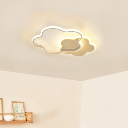 AOLED LED Deckenleuchte Kinderzimmer Deckenlampe Blumenform Bambus Deckenbeleuchtung 27W Dimmbar mit Fernbedienung Deckenleuchten für Kinder Schlafzimmerlampe Babyzimmer Mit Nachtlichtfunktion 40cm