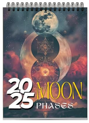 Mån-fas kalender – astrologisk kalender med mån-fas mönster, månkalender | familjeplanner och daglig organisatör – 2025 väggplanerare, månspårningskalender