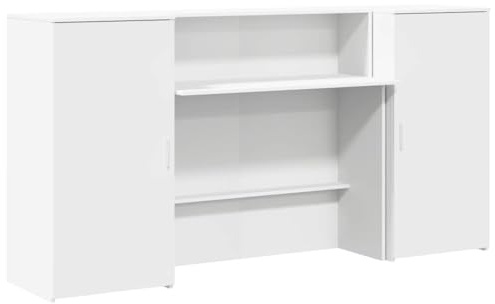 vidaXL Mostrador de recepción Blanco 200x50x103,5 cm Madera ingeniería, mostrador de recepción, mostrador de recepción de Oficina, mostrador de Caja