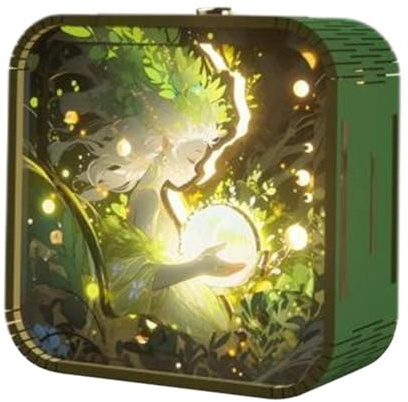 Design Art Lamp Craft Kits, Decorative Wood Puzzle Lamp, Wood Puzzle Night Light, Unique Artistic Lamp Decoration 3.54x3.54x1.77 Inches for Bedroom and Living Room