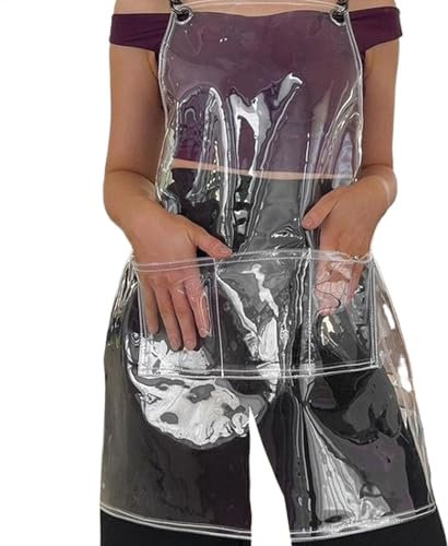 Tablier transparent, tablier de travail pour salon de coiffure,Tablier de cuisine transparent imperméable et résistant à l'huile | Coiffeur Barbier Bavoir Tissu Réglable Pour Coupes de Cheveux, Coiffa