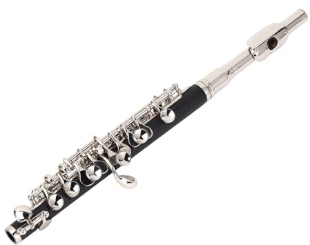 C Key Piccolo Flöjt för Elever, Skolband och Orkester Nybörjare med Rengöringssats Stämstav och Bärväska