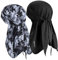 YANIKY Bandana Herren - Atmungsaktiv Kopftuch Sommer Durag, Face Bandana Cap Damen Multifunktionstuch 3 in 1 Elastisch Halstuch Sport Kopftuch (Black+Geometric Camouflage)