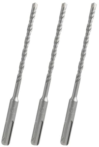 Batheidon Set de 3 Brocas SDS PLUS 6 x 160 mm, Brocas para Hormigón con 4 Filos de Carburo, Ideales para Taladrar en Piedra, Hormigón, Piedra Natural, Pared de Ladrillo
