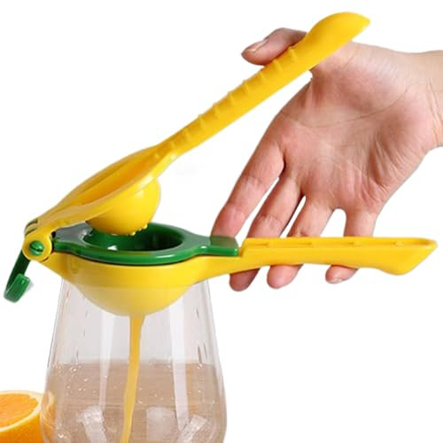 Citron Juice Squeezer, handjuicepress, 10,04 x 2,95 x 2,17 tum anti-slip komfortgreppverktyg, bärbar kökspryl, ergonomisk manuell extraktor gul, för camping frukost
