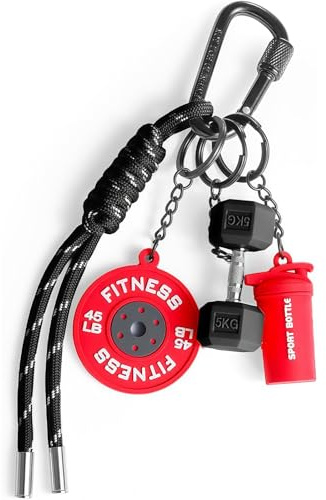 Vesavifaka portachiavi con bilanciere e pesi, charm per borse per fitness donne uomini, accessori per chiavi auto per palestra