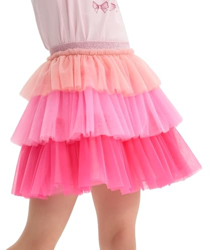 Miipat Jupe Tutu pour Filles, Enfants Princesse Jupe en Tulle à 3 Couches Taille Élastique avec Doublure pour Ballet Danse Fête Anniversaire