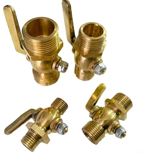 Nexbrill Válvula de cierre de grifo de drenaje de latón 1/4 pulgadas 3/8 pulgadas 1/2 pulgadas 3/4 pulgadas para rosca macho BSP 0.8Mpa para combustible gas aceite aire agua hidráulico industrial