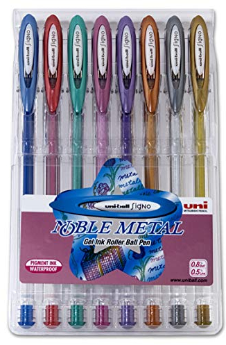 UNI-BALL UM1208CNM Pack 8 Roller UM-120 Metal Sortiment