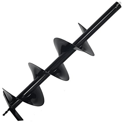 XtremepowerUS 8 Replacement Auger Bit for Post Holes Digger Hole Maker Planting Drill 3/4 Shaft Size Plant Fence Hole Digger Gardening DIY Projects