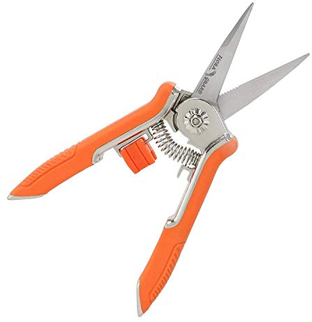 FLORA GUARD Micro-Tip Pruning Snip, 6.5 Inch Secateurs with Soft-Touch Handle, Pruning Shears, Stainless Steel (Orange)
