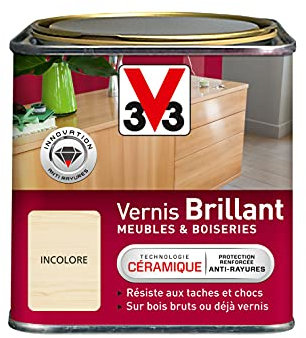 V33 Vernis intérieur Brillant meubles & boiseries, Incolore 0,5L