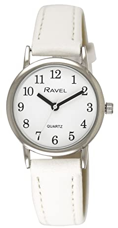 Ravel - Montre de Tous Les Jours aux Couleurs Pastel pour Femmes (boîtier 36 mm) - Quartz Analogique - R0137.04.1 - Blanc