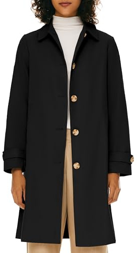 Orolay Women's Single Breasted Trench Coat Mid Long Classic Lapel Windproof Slim Outerwear Coats Black Small