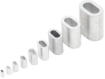 PROPFE Abrazaderas para Cable de Acero M0.5 a M10 Clip de fijación para Cable de Acero de Muchos tamaños Virolas de Aluminio en Forma de elipse Accesorios de Bucle de engaste Abrazaderas ovaladas