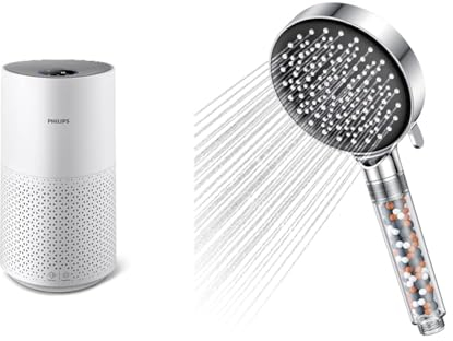 Philips Luftreiniger Smart 1000i Serie - Reinigt Räume bis zu 78 m² & Duschkopf Wassersparend 7,5L/Min,YEAUPE Duschkopf mit Filter