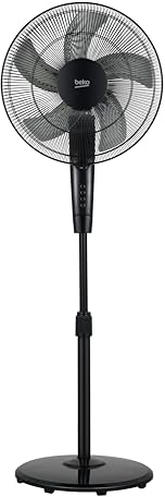 Beko - EFS5100B - Ventilador de pie, 45 W, 3 velocidades, altura e inclinación ajustables - Negro, 45,2 x 40 x 135 cm