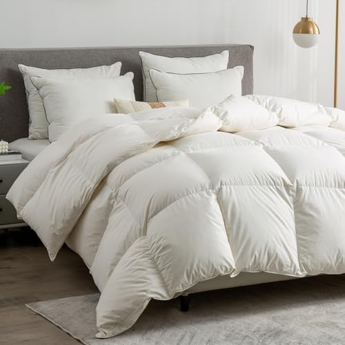 BPC piumino una piazza e mezza piuma di lusso, 100% cotone organico piumone piuma per invernale 200x200 cm, piumini 1 piazza e mezza d oca Ultra Soft Hotel Collection, conforme a Oeko-Tex e RDS