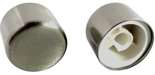 Replacement Dimmer Switch Knob - Spare Universal Knob for D-shaped spindles (2, Brushed Steel)