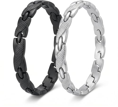 RVYEIOP 2 bracelet couple simples, bracelets à motif dragon bracelet femme, cadeaux pour votre partenaire (noir et blanc).