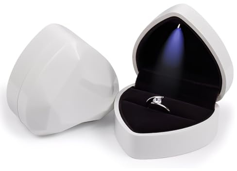 YOFDAL 1 Pezzi anniversario fidanzamento, Scatole per regalo, Scatola anello, Bianco, A
