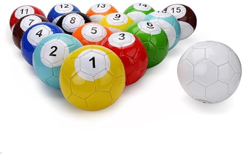 Set da Biliardo per Calcio da Biliardo In Pelle da 16 Pezzi, Set da Biliardo per Calcio da Biliardo In Pelle, Set da Snooker, Giochi da Tavolo per Famiglie In Cortile All'aperto e Al Coperto 20cm