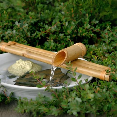 Bamboo Accents Kit Fontana Zen da 18 - bambù a Tre Bracci Resistente alle Rotture per Oasi Fai da Te per Interni ed Esterni - per contenitori di Grandi Dimensioni (Ciotola Non Inclusa)